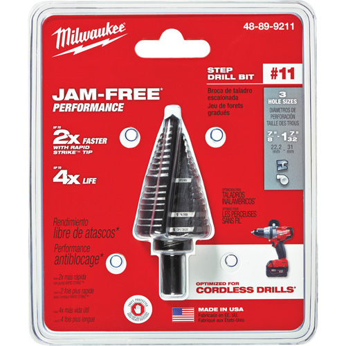 Foret &eacute;tag&eacute; no 11, 7/8" - 1-7/32", Acier rapide Dufferin Supply