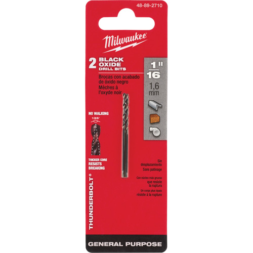 Thunderbolt&reg; Jobber Drill Bit, High Speed Steel, 1/16", 1-7/8" L, 7/8" Flute, 135° Point Angle Dufferin Supply