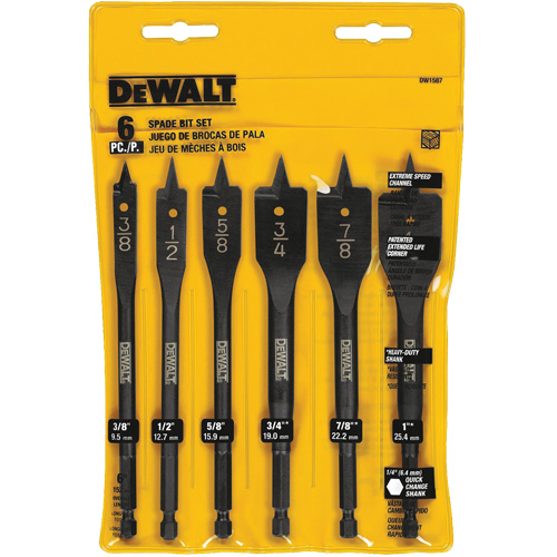 Heavy-Duty Spade Bit Set, 6 Pieces Dufferin Supply