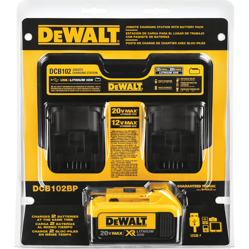 Max Jobsite Charging Station & 4.0 Ah Battery Pack, 12 V/20 V, Lithium-Ion Dufferin Supply