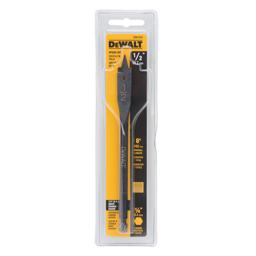 Spade Drill Bit, 1/2" Diameter, 1/2" Shank, 6" Length Dufferin Supply