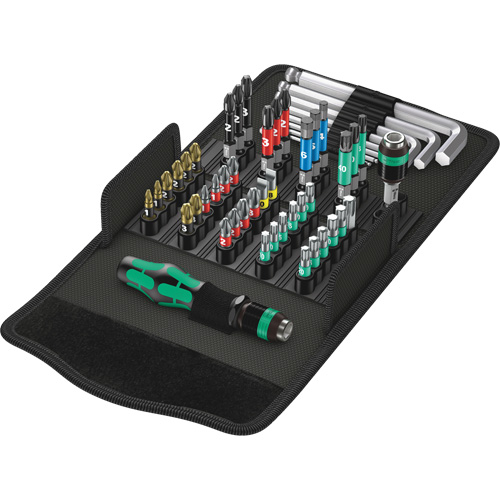 Kraftform Kompakt 100 Screw Driving set 52-PC, 6-1/32" L, Plastic Handle Dufferin Supply
