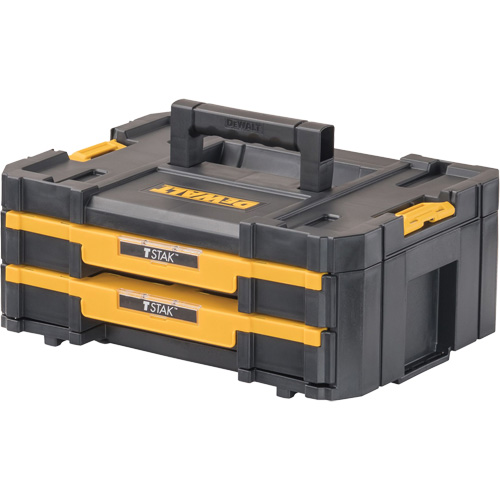 TSTAK&reg; IV Tool Box with Double Shallow Drawers, 16-1/4" x 12-1/4" x 6-3/8", Black Dufferin Supply