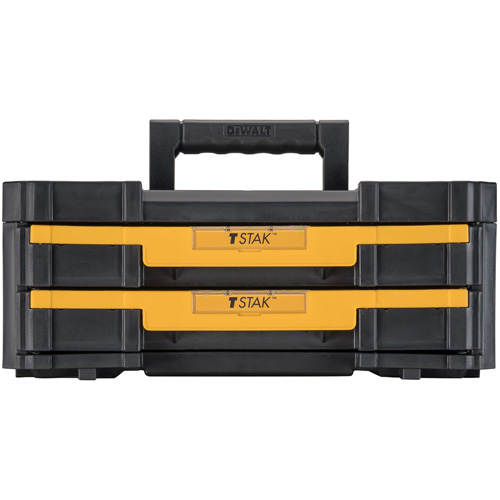 TSTAK&reg; IV Tool Box with Double Shallow Drawers, 16-1/4" x 12-1/4" x 6-3/8", Black Dufferin Supply