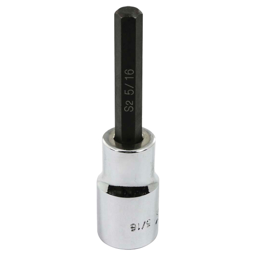 Bit Socket, Hex, 5/16" x 3-1/4" L, 1/2" Square Drive Drive Dufferin Supply