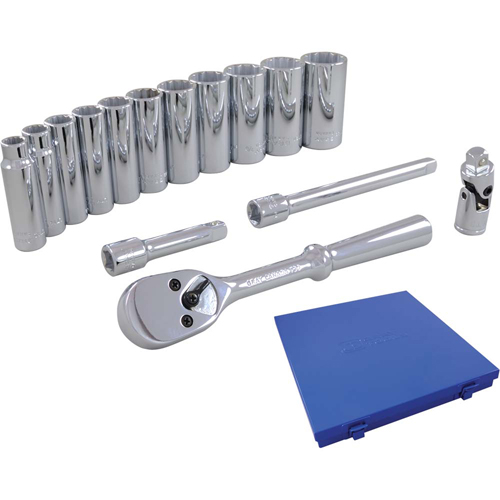 Jeu de douilles et accessoires, 15 Mcx, Prise de 3/8", Profond Dufferin Supply
