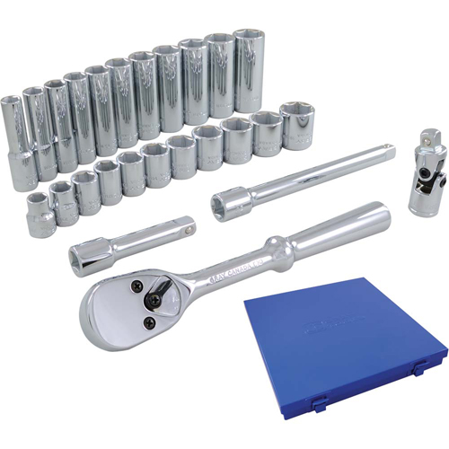 Socket & Attachment Set, 26 Pcs, 3/8" Drive Size, Deep Dufferin Supply