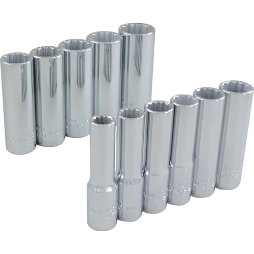 Socket Set, 11 Pcs, 3/8" Drive Size, Deep Dufferin Supply