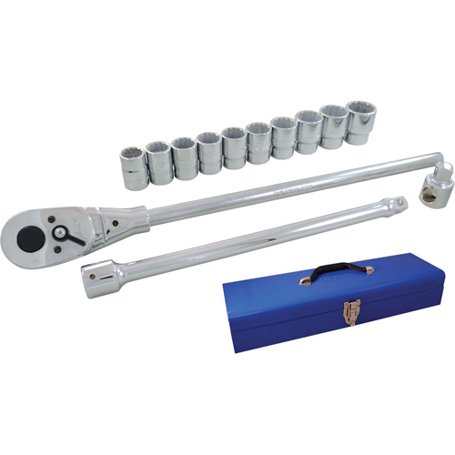 Socket & Attachment Set, 15 Pcs, 3/4" Drive Size Dufferin Supply
