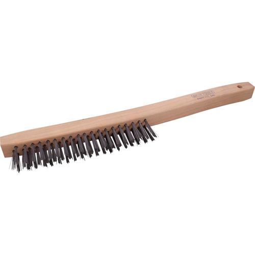 Long Handle Industrial-Duty Scratch Brush, Steel, 3 x 19 Wire Rows, 14" Long Dufferin Supply