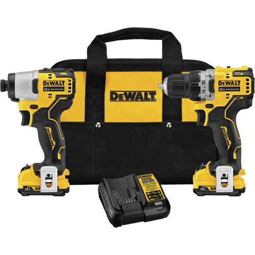 Trousse de perceuse et de tournevis &agrave; percussion &agrave; moteur sans balai Xtreme, Lithium-ion, 12 V Dufferin Supply