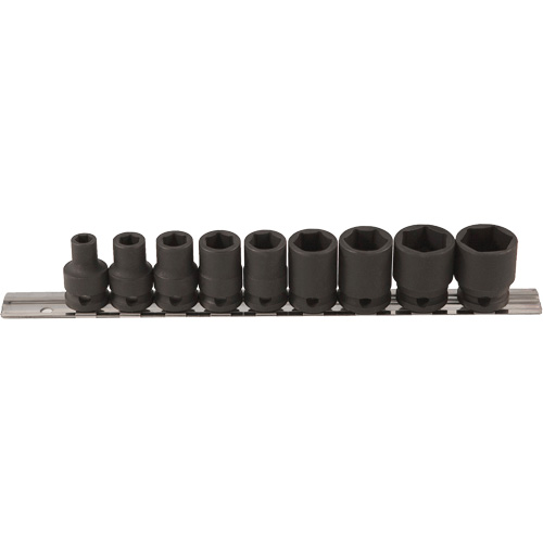 Jeu de douilles &agrave; paroi mince, 9 Mcx, Chocs, Prise de 3/8" Dufferin Supply