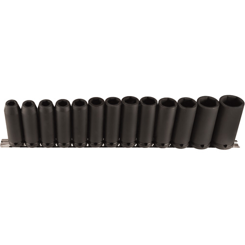 Long Socket Set, 13 Pcs, Impact, 1/2" Drive Size, Deep Dufferin Supply