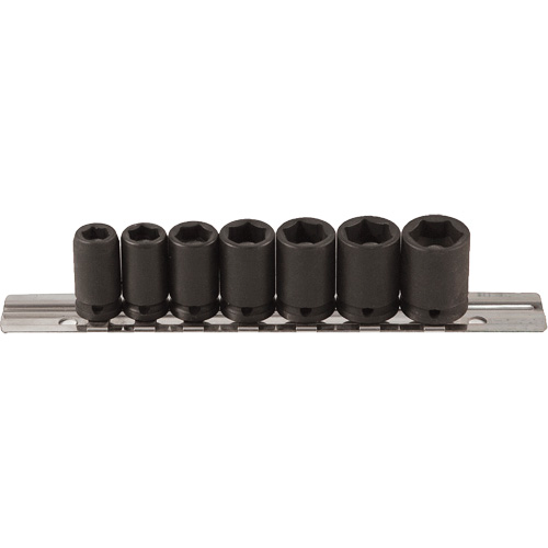 Magnetic Socket Set, 7 Pcs, Impact, 1/4" Drive Size Dufferin Supply