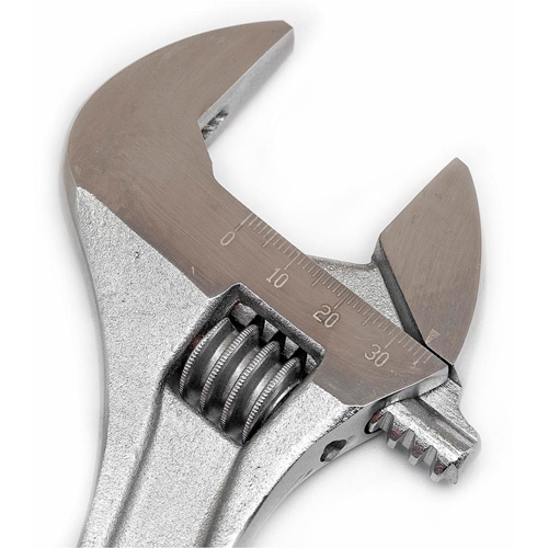 Adjustable Wrench - Boxed, 10" L, 1-5/16"/34 mm Max Width, Chrome Dufferin Supply