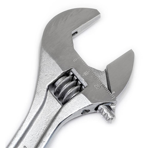 Adjustable Wrench - Bagged, 8" L, 1-1/8"/29 mm Max Width, Chrome Dufferin Supply