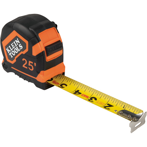 Ruban &agrave; mesurer avec agrafe de ceinture, 25', Marques de goujon 1/16" Dufferin Supply