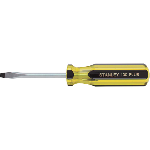 100 PLUS&reg; Standard Slotted Tip Screwdriver, 3/16" Tip, Round, Plastic Handle Dufferin Supply