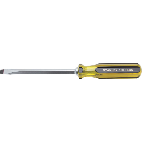 100 PLUS&reg; Standard Slotted Tip Screwdriver, 5/16" Tip, Square, 11-1/8" L, Plastic Handle Dufferin Supply