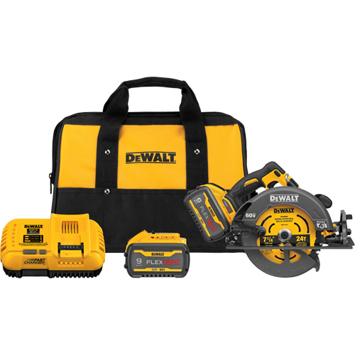 Ensemble scie circulaire sans fil Flexvolt Max** avec frein &eacute;lectrique, 7-1/4", 60 V Dufferin Supply