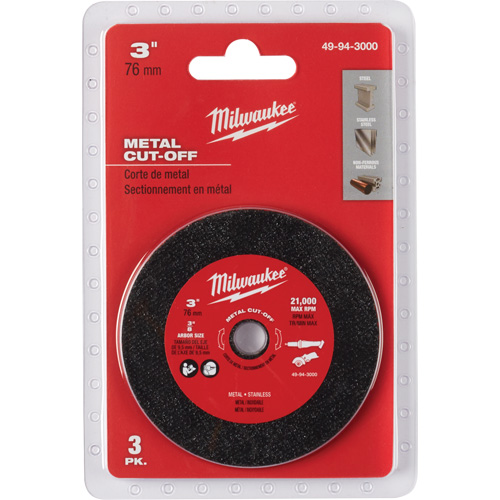 Metal Cut Off Wheel, 3" x 0.04", 3/8" Arbor Dufferin Supply