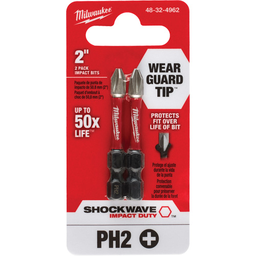 Shockwave Impact Duty Screwdriver Bit, Phillips, #2, 1/4" Drive Dufferin Supply