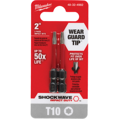 Shockwave Impact Duty Screwdriver Bit, Torx, T-10, 1/4" Drive Dufferin Supply