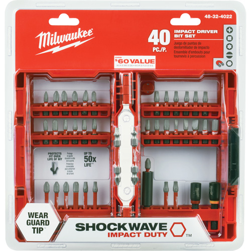 Jeu de 40 embouts de visseuse &agrave; percussion Shockwave Impact-Duty Dufferin Supply