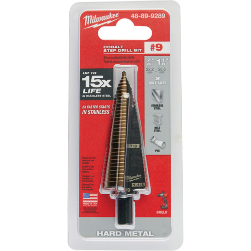 Foret &eacute;tag&eacute;, 7/8"/#9 - #9/1-1/8", Incr&eacute;ments de 1/32", Acier rapide au cobalt Dufferin Supply