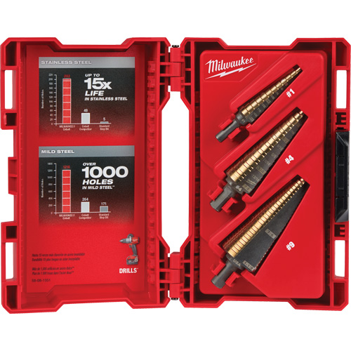 Step Drill Bit Set, 3 Pieces, High Speed Cobalt Dufferin Supply