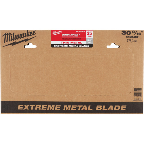 Lames-ruban pour coupes de m&eacute;taux extr&ecirc;mes, Acier rapide, 30-9/16" lo x 1/2" la x &eacute;paisseur 0,02", 12/14 dents par pouce Dufferin Supply