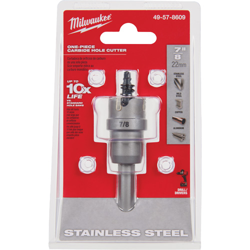 One-Piece Carbide Hole Cutters, 7/8", 3/16" Depth of Cut Dufferin Supply