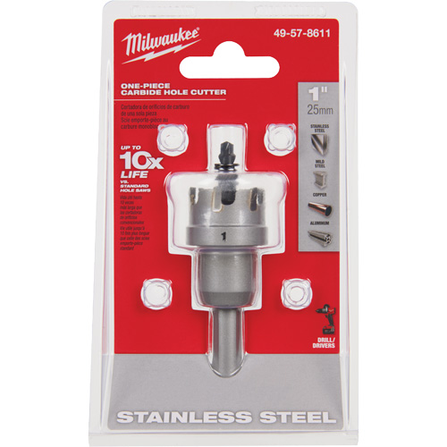 One-Piece Carbide Hole Cutters, 1", 3/16" Depth of Cut Dufferin Supply
