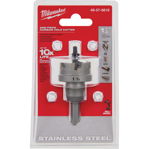 One-Piece Carbide Hole Cutters, 1-1/4", 3/16" Depth of Cut Dufferin Supply
