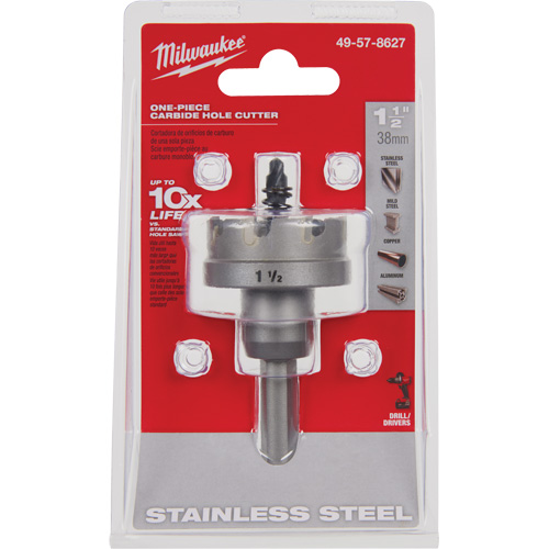 One-Piece Carbide Hole Cutters, 1-1/2", 3/16" Depth of Cut Dufferin Supply