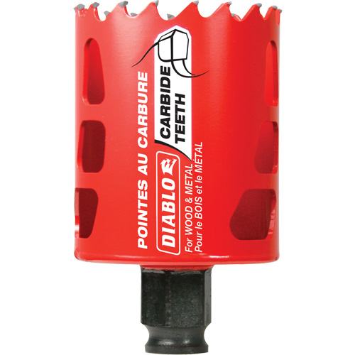 Scie cloche pour bois et m&eacute;tal, 2", Profondeur de la coupe 2-3/8", Carbure Dufferin Supply