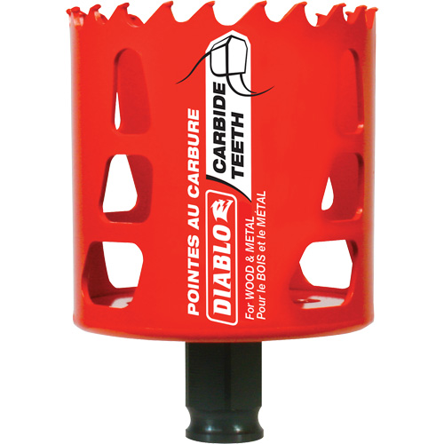 Wood & Metal Hole Saw, 2-1/2", 2-3/8" Depth of Cut, Carbide Dufferin Supply