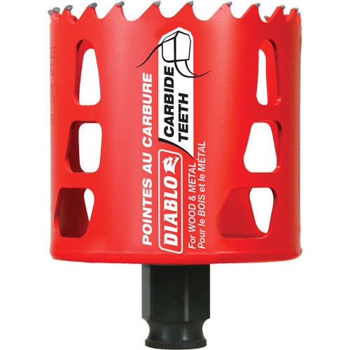 Wood & Metal Hole Saw, 2-11/16", 2-3/8" Depth of Cut, Carbide Dufferin Supply