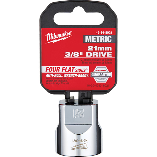 Metric Socket with Four Flat Sides, 21 mm, 3/8" Drive, 6 Points Dufferin Supply