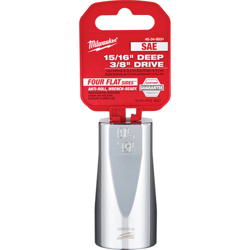 SAE Socket with Four Flat Sides, 15/16", 3/8" Drive, 6 Points, Deep Dufferin Supply