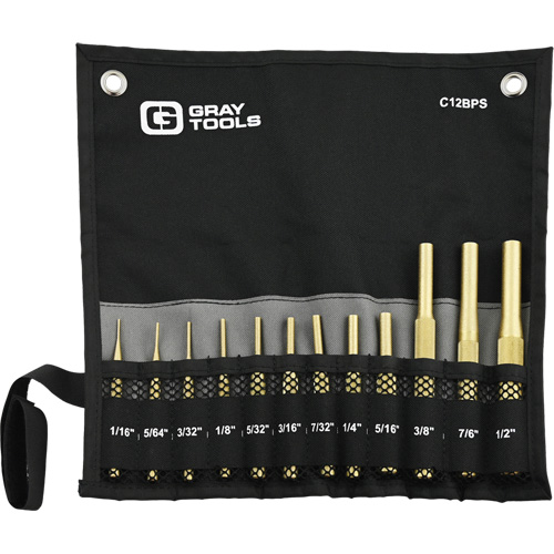 Brass Pin Punch Set, 12 Pieces Dufferin Supply