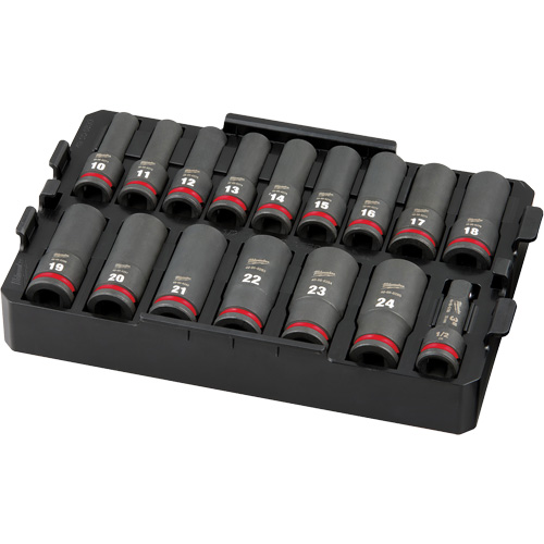 Shockwave Impact Duty Packout Socket Set, 16 Pcs, Impact, 1/2" Drive Size, Deep Dufferin Supply