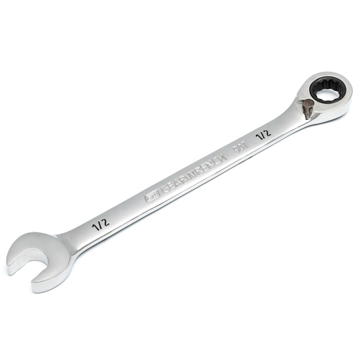 90-Tooth Reversible Ratcheting Wrench, 12 Point, 1/2", Chrome/Polished Finish Dufferin Supply