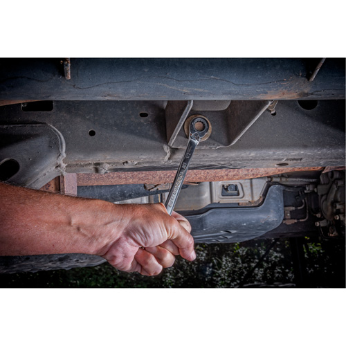 90-Tooth Reversible Ratcheting Wrench, 12 Point, 1/2", Chrome/Polished Finish Dufferin Supply