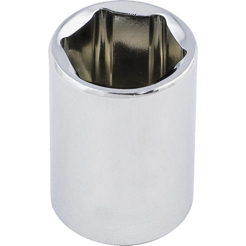 Douille chrom&eacute;e ordinaire, 1/2", Prise 3/8", 6 pans Dufferin Supply