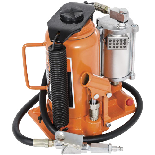 Super Heavy-Duty Bottle Jack, 20 Ton(s), Air Hydraulic, 20" Raised Height Dufferin Supply