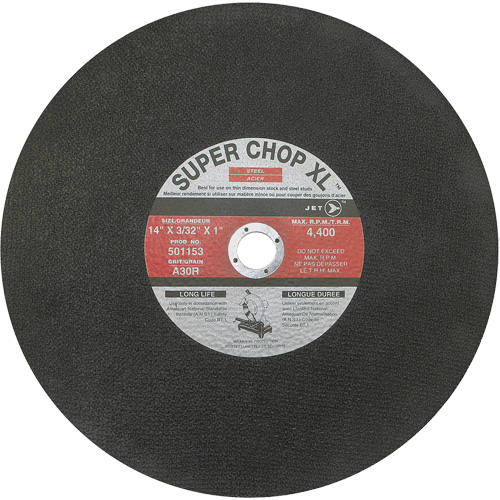 Meule &agrave; tronçonner Super Chop Stud-Cut A30R, 14" x 3/32", Arbre de 1", Type 1, 4400 Tr/min Dufferin Supply