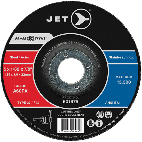 Meule &agrave; tronçonner Power-Xtreme A60PX, 4-1/2" x 3/64", Arbre de 7/8", Type 27, 13 300 Tr/min Dufferin Supply