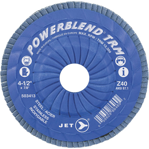 PowerBlend Trimmable Flap Disc, 5" x 7/8", Type 29, Z40 Grit, Zirconia Alumina Dufferin Supply