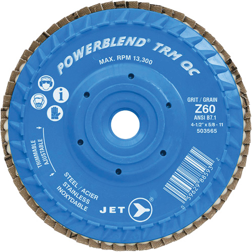 Disque &agrave; feuillets PowerBlend TRM QC ajustable, 4-1/2" x 5/8"-11, Type 27, Grain Z60, Alumine de zirconium Dufferin Supply